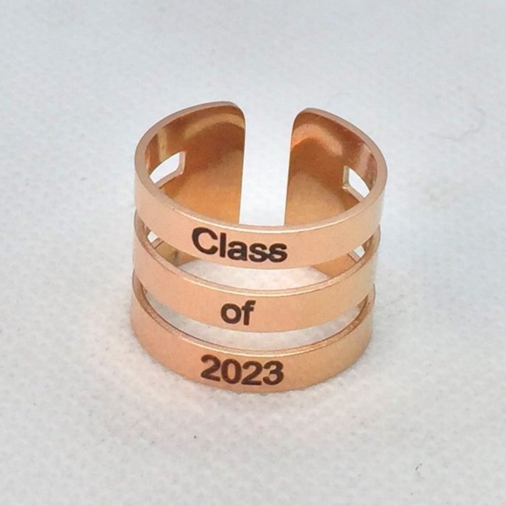Class Of 2023 Rose Gold Stainless Steel Ring